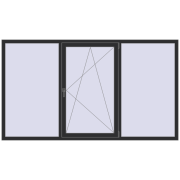 Вікна 2460x1400 мм REHAU Euro 70 ANTHRACITE_GREY_GLATT з двох сторін