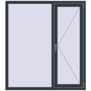 Вікна 1350x1500 мм REHAU Brillant-Design ANTHRACITE_GREY_STRUKTURAL з двох сторін