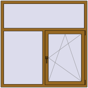 REHAU Euro 60 1500x1500 мм LIGHT_OAK з двох сторін