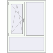 REHAU Euro 70 1070x1450 мм Білий (RAL 9016) з двох сторін