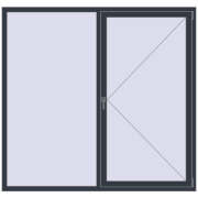REHAU Euro 70 1900x1800 мм ANTHRACITE_GREY_STRUKTURAL з двох сторін
