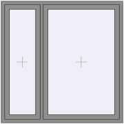 Вікна 1500x1500 мм Altest Pony 375 RAL 9007 Grey aluminium з двох сторін