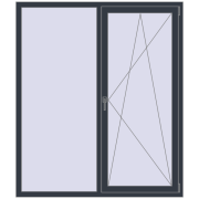 REHAU Brillant-Design 1500x1750 мм ANTHRACITE_GREY_STRUKTURAL з двох сторін