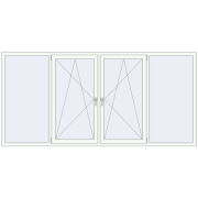 REHAU Euro 70 2888x1400 мм Білий (RAL 9016) з двох сторін REHAU Euro 70 2888x1400 мм Білий (RAL 9016) з двох сторін