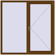 Вікна 1500x1500 мм REHAU Euro 70 WALNUT з двох сторін Вікна 1500x1500 мм REHAU Euro 70 WALNUT з двох сторін