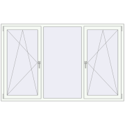 REHAU Euro 70 2100x1320 мм Білий (RAL 9016) з двох сторін REHAU Euro 70 2100x1320 мм Білий (RAL 9016) з двох сторін