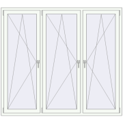 REHAU Euro 70 1900x1700 мм Білий (RAL 9016) з двох сторін REHAU Euro 70 1900x1700 мм Білий (RAL 9016) з двох сторін