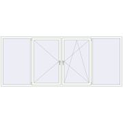 REHAU Euro 70 3400x1400 мм Білий (RAL 9016) з двох сторін