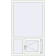 REHAU Euro 60 940x1570 мм Білий (RAL 9016) з двох сторін