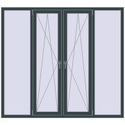 Вікна 2000x1800 мм Altest Pony 375 RAL 7026 Granite grey з двох сторін