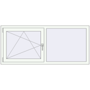 REHAU Euro 60 1600x700 мм Білий (RAL 9016) з двох сторін