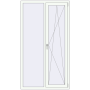 REHAU Euro 60 1100x2000 мм Білий (RAL 9016) з двох сторін