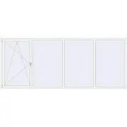 REHAU Euro 60 4000x1610 мм Білий (RAL 9016) з двох сторін