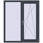 Вікна 1100x1300 мм REHAU Euro 70 ANTHRACITE_GREY_STRUKTURAL з двох сторін