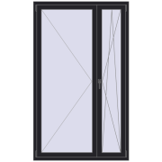 REHAU Euro 70 1200x2000 мм BLACK_ULTI-MATT з двох сторін