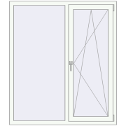 REHAU Euro 70 1300x1500 мм Білий (RAL 9016) з двох сторін REHAU Euro 70 1300x1500 мм Білий (RAL 9016) з двох сторін