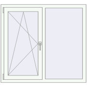 Вікна 1200x1100 мм REHAU Euro 70 Білий (RAL 9016) з двох сторін