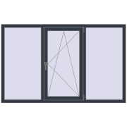 REHAU Euro 60 1900x1175 мм ANTHRACITE_GREY_STRUKTURAL з двох сторін