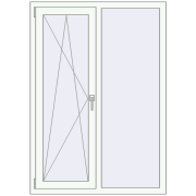 REHAU Euro 70 1100x1500 мм Білий (RAL 9016) з двох сторін