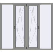 Вікна 2000x1800 мм Altest Pony 375 RAL 9007 Grey aluminium з двох сторін