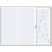 REHAU Euro 70 2050x1560 мм RAL 9017 Traffic black ззовні