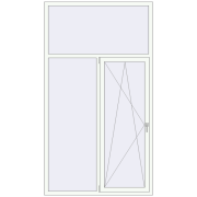 REHAU Euro 70 1400x2500 мм Білий (RAL 9016) з двох сторін