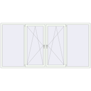 REHAU Euro 60 3000x1500 мм Білий (RAL 9016) з двох сторін