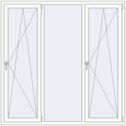 Вікна 1800x1800 мм REHAU Euro 70 Білий (RAL 9016) з двох сторін