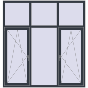 REHAU Euro 60 1900x2000 мм ANTHRACITE_GREY_STRUKTURAL з двох сторін