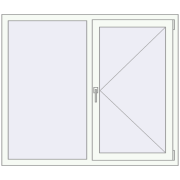 Вікна 1400x1200 мм REHAU SYNEGO MD Білий (RAL 9016) з двох сторін