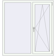 REHAU Euro 70 1300x1400 мм Білий (RAL 9016) з двох сторін