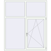 REHAU Brillant-Design 1550x1820 мм Білий (RAL 9016) з двох сторін REHAU Brillant-Design 1550x1820 мм Білий (RAL 9016) з двох сторін
