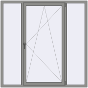 Altest Pony 375 1800x1800 мм RAL 9007 Grey aluminium з двох сторін