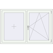 Вікна 1500x1000 мм REHAU Euro 60 Білий (RAL 9016) з двох сторін