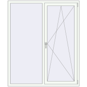 REHAU Euro 60 1460x1740 мм Білий (RAL 9016) з двох сторін
