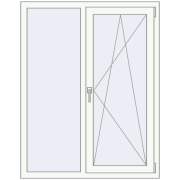 REHAU Euro 70 1130x1420 мм Білий (RAL 9016) з двох сторін