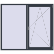 REHAU SYNEGO MD 1700x1500 мм ANTHRACITE_GREY_STRUKTURAL з двох сторін