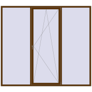 Вікна 2700x2400 мм REHAU Euro 60 WALNUT з двох сторін
