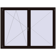 REHAU Euro 70 2000x1500 мм BLACK_BROWN з двох сторін