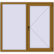 Вікна 1500x1400 мм REHAU Euro 70 LIGHT_OAK з двох сторін