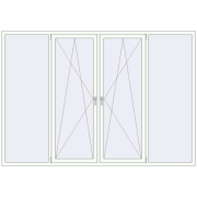 REHAU Euro 70 2760x1920 мм Білий (RAL 9016) з двох сторін REHAU Euro 70 2760x1920 мм Білий (RAL 9016) з двох сторін