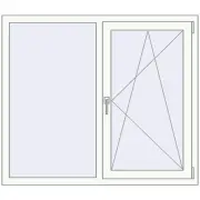 REHAU Euro 60 1340x1160 мм Білий (RAL 9016) з двох сторін
