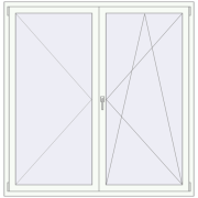 REHAU Euro 70 1680x1720 мм Білий (RAL 9016) з двох сторін