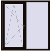 REHAU Euro 60 1370x1400 мм BLACK_BROWN з двох сторін