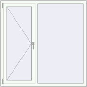 REHAU SYNEGO MD 1450x1450 мм Білий (RAL 9016) з двох сторін