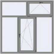 Вікна 1800x1800 мм Altest Pony 375 RAL 9007 Grey aluminium з двох сторін