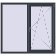 REHAU Euro 60 1400x1300 мм ANTHRACITE_GREY_STRUKTURAL з двох сторін