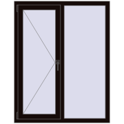 Вікна 1100x1400 мм REHAU Euro 70 BLACK_BROWN з двох сторін