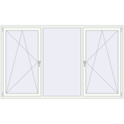 Вікна 2500x1500 мм REHAU SYNEGO MD Білий (RAL 9016) з двох сторін