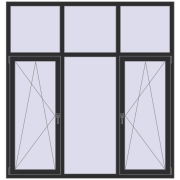 REHAU Euro 60 1900x2000 мм ANTHRACITE_GREY_GLATT з двох сторін